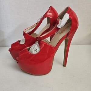 Charlotte Russe Bold Red Platform Heels